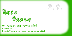 mate vavra business card